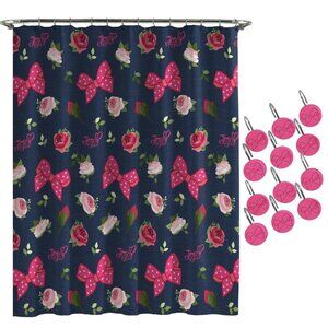 Nickelodeon JoJo Siwa Fabric Shower Curtain and Hook Set New 70 in x 72 in